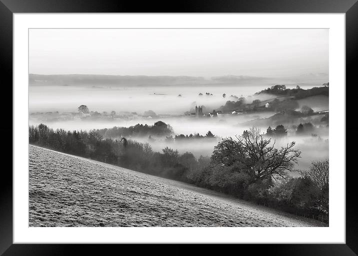 Bradninch in the Mist Framed Mounted Print by Pete Hemington