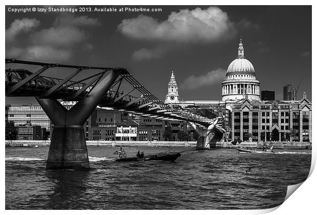 London St Pauls and Millennium Bridge Print by Izzy Standbridge