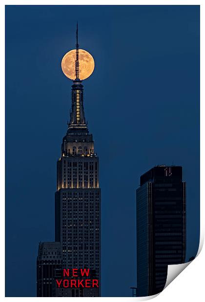 Super Moon In An Empire State Of Mind Print by Susan Candelario