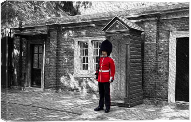 Coldstream Guard at Clarence House Canvas Print by David Dumbell