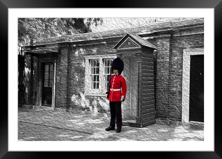 Coldstream Guard at Clarence House Framed Mounted Print by David Dumbell