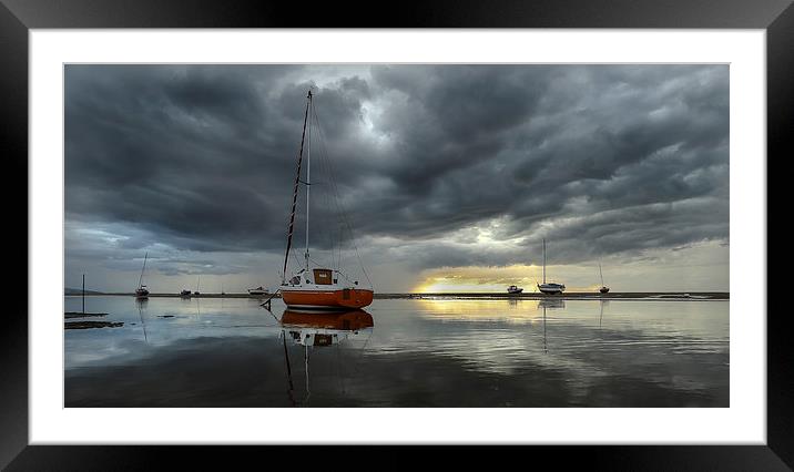 Storm at sunset Framed Mounted Print by Jed Pearson