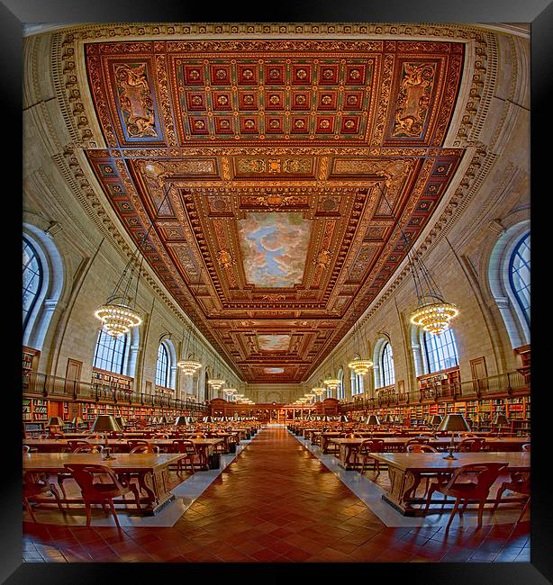 Rose Main Reading Room At The NYPL Framed Print by Susan Candelario