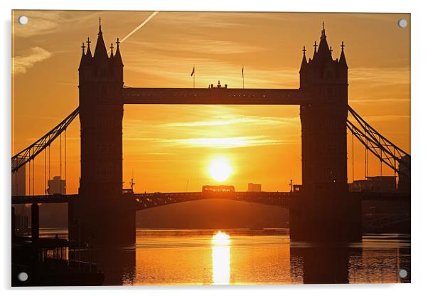 Tower Bridge Sunrise Acrylic by Rob  Powell