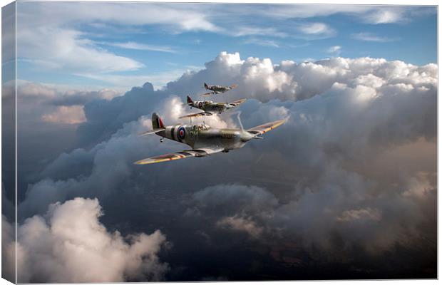 Spitfires among clouds Canvas Print by Gary Eason