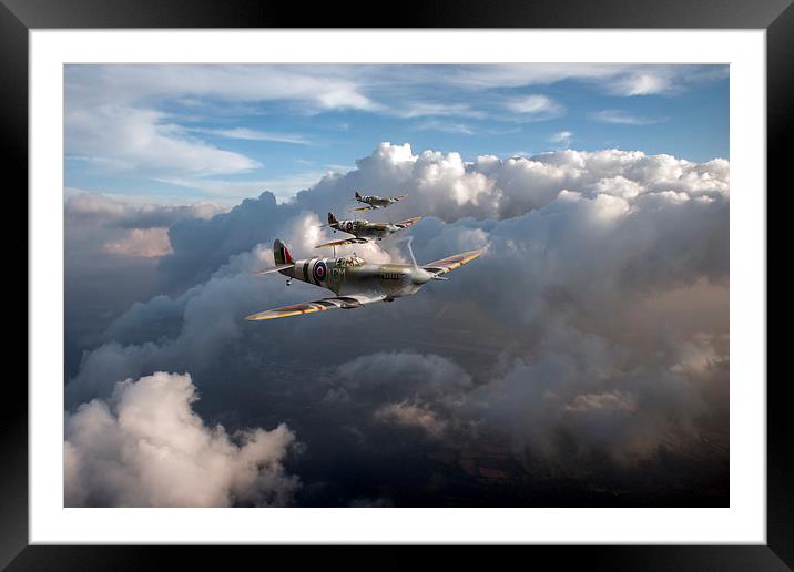 Spitfires among clouds Framed Mounted Print by Gary Eason