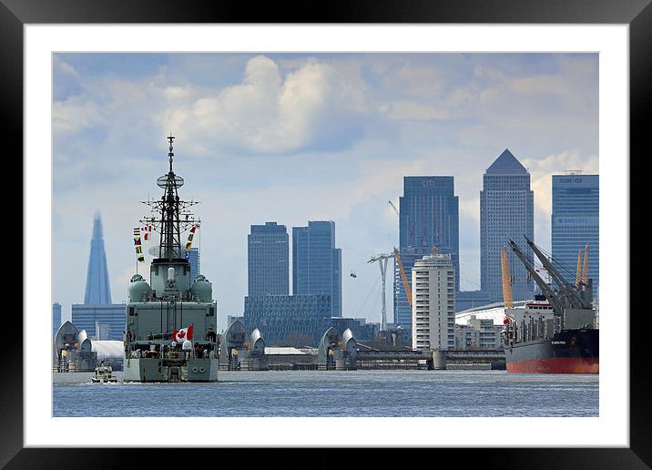 Canadian Warship Visits London Framed Mounted Print by Rob  Powell