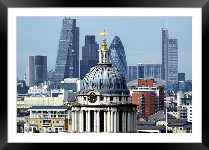 Greenwich and the City Framed Mounted Print by Rob  Powell