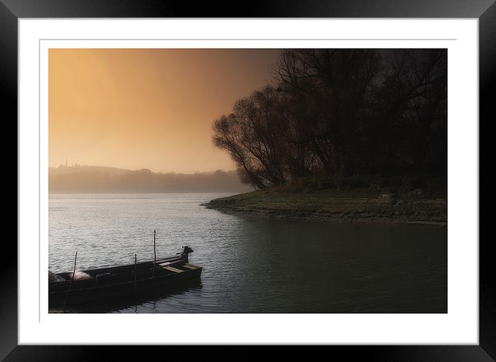 Boot on the river Framed Mounted Print by Jovan Miric