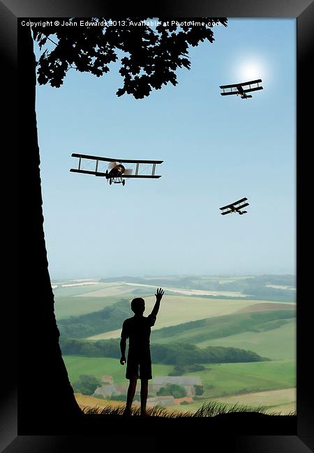 Childhood Dreams - The Flypast Framed Print by John Edwards