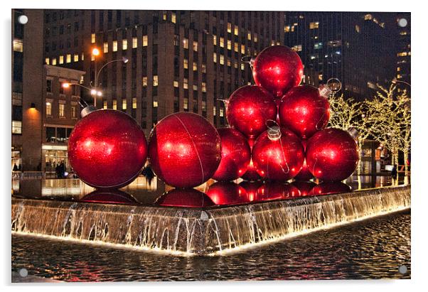 Christmas On 5th Avenue Manhattan Acrylic by Steve Purnell