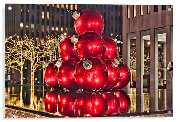 Christmas On 5th Avenue Manhattan 2 Acrylic by Steve Purnell