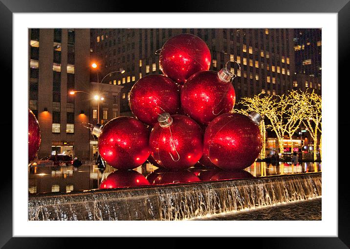 Christmas On 5th Avenue Manhattan 3 Framed Mounted Print by Steve Purnell