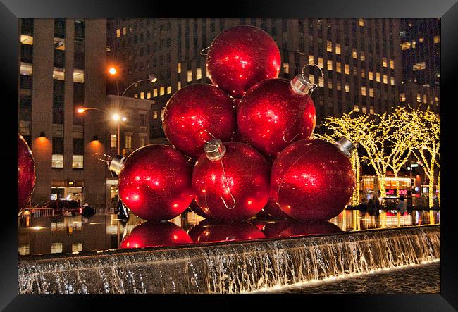 Christmas On 5th Avenue Manhattan 3 Framed Print by Steve Purnell