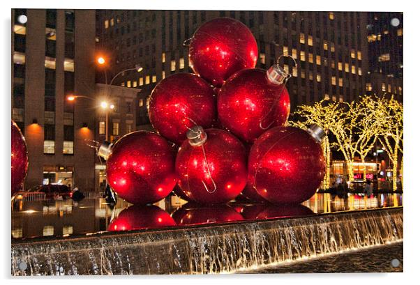 Christmas On 5th Avenue Manhattan 3 Acrylic by Steve Purnell