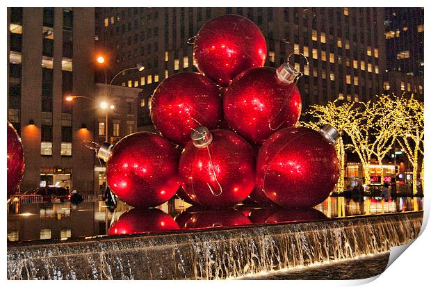 Christmas On 5th Avenue Manhattan 3 Print by Steve Purnell