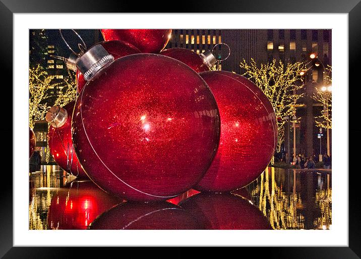 Christmas On 5th Avenue Manhattan 4 Framed Mounted Print by Steve Purnell