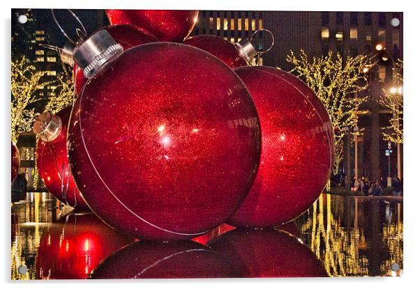 Christmas On 5th Avenue Manhattan 4 Acrylic by Steve Purnell