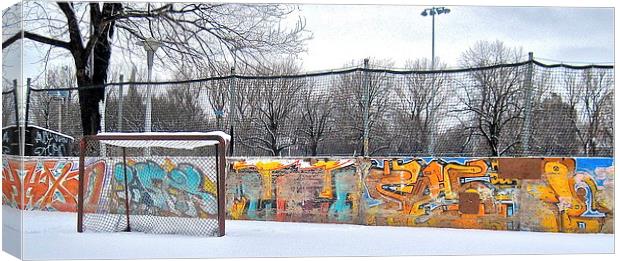 Ice rink graffiti Canvas Print by Michael Wood