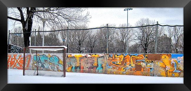 Ice rink graffiti Framed Print by Michael Wood