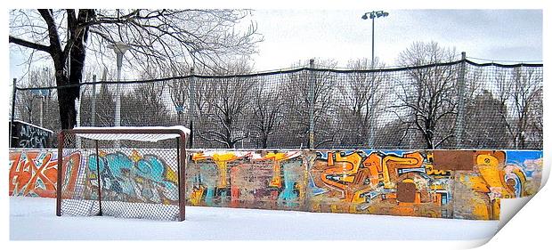 Ice rink graffiti Print by Michael Wood