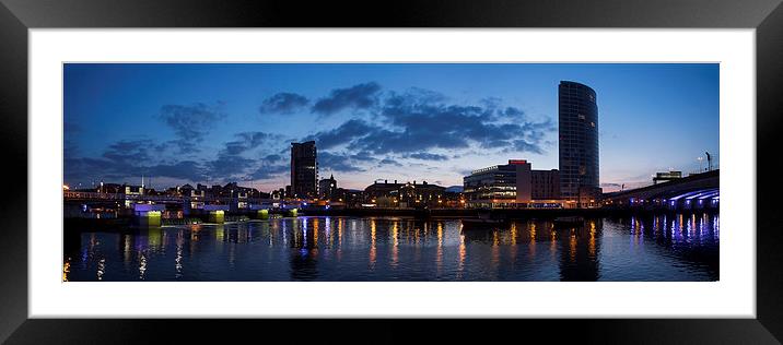 Belfast waterfront at blue hour Framed Mounted Print by Vivienne Beck