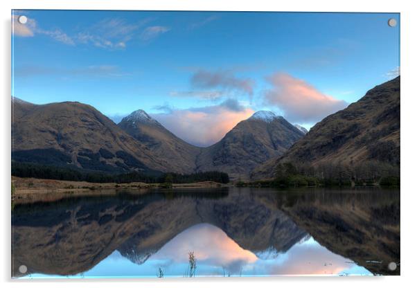 Reflections of Glen Etive Acrylic by Tommy Dickson