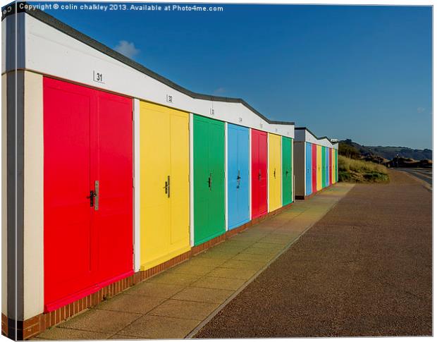 Beach Huts in Exmouth Canvas Print by colin chalkley