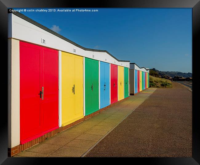 Beach Huts in Exmouth Framed Print by colin chalkley
