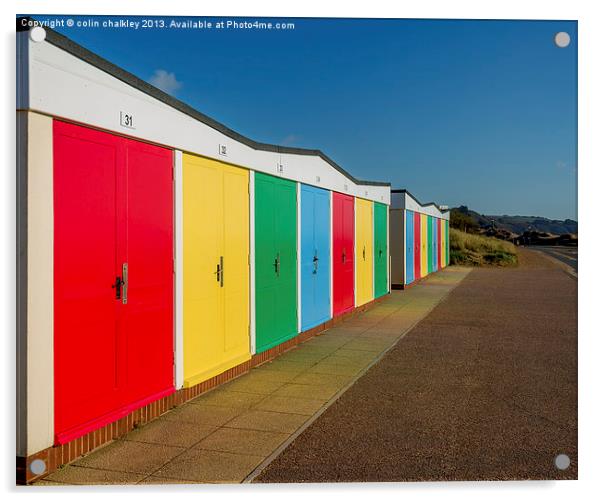 Beach Huts in Exmouth Acrylic by colin chalkley