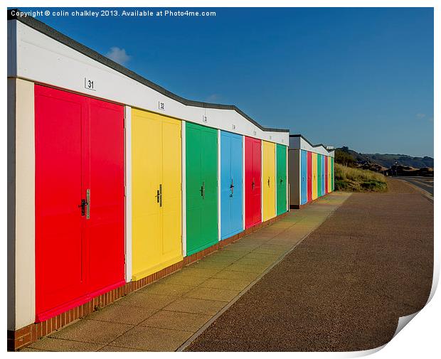 Beach Huts in Exmouth Print by colin chalkley