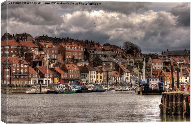 Whitby Harbour Canvas Print by Wendy Williams CPAGB