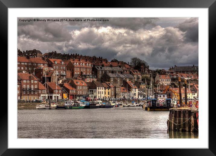 Whitby Harbour Framed Mounted Print by Wendy Williams CPAGB