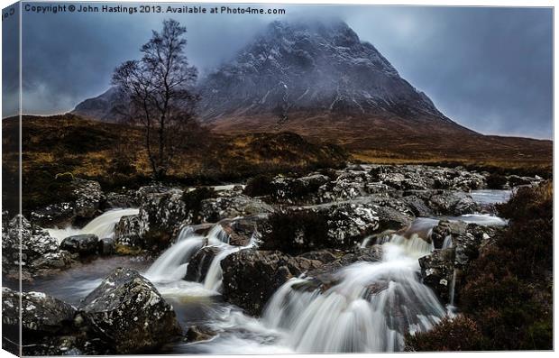 Cloud-wrapped Stob Dearg Canvas Print by John Hastings