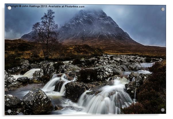 Cloud-wrapped Stob Dearg Acrylic by John Hastings