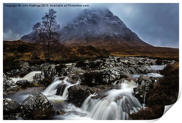 Cloud-wrapped Stob Dearg Print by John Hastings