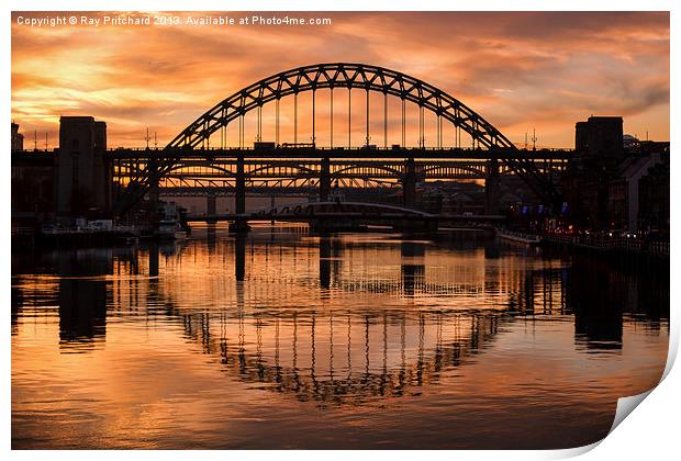 Sunset On the Tyne Print by Ray Pritchard