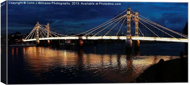 Albert Bridge London at Twilight Canvas Print by Colin Williams Photography