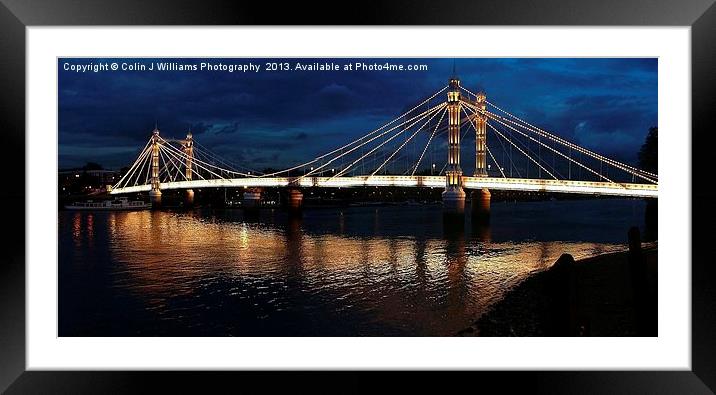Albert Bridge London at Twilight Framed Mounted Print by Colin Williams Photography