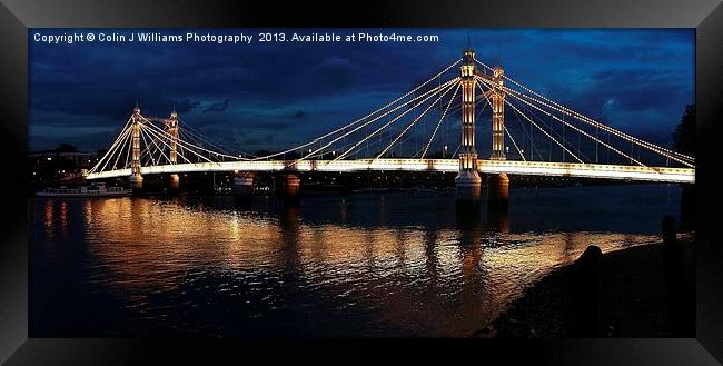 Albert Bridge London at Twilight Framed Print by Colin Williams Photography