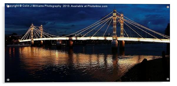 Albert Bridge London at Twilight Acrylic by Colin Williams Photography