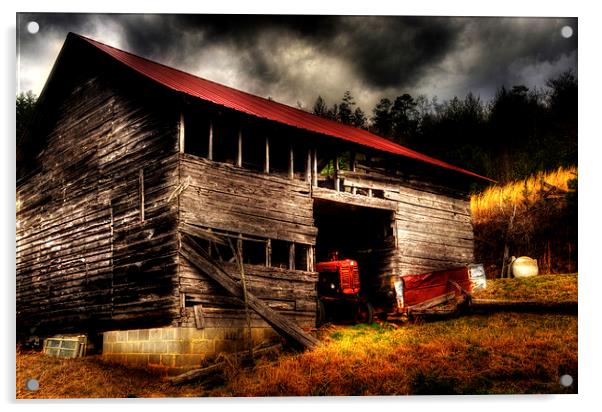 Farmall Barn Acrylic by Greg Mimbs