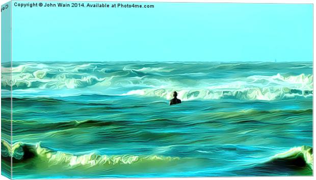 In the Surf Canvas Print by John Wain