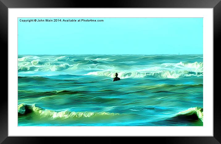 In the Surf Framed Mounted Print by John Wain