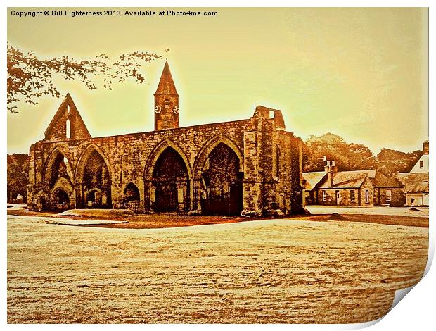 Cathedral Ruins Fortrose Print by Bill Lighterness