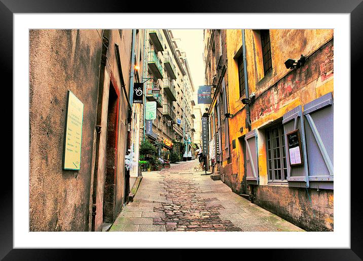 Streets Of Saint Malo (st malo) Framed Mounted Print by kelly Draper
