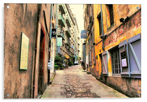 Streets Of Saint Malo (st malo) Acrylic by kelly Draper