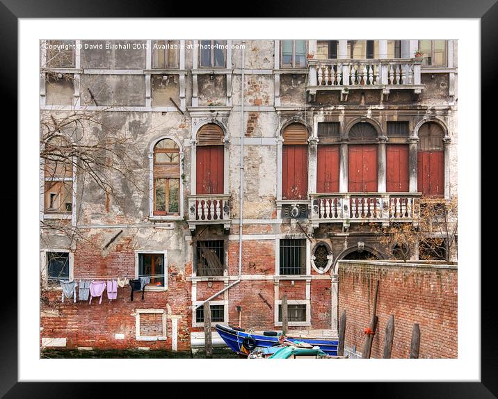 Venice Not So Pretty Framed Mounted Print by David Birchall