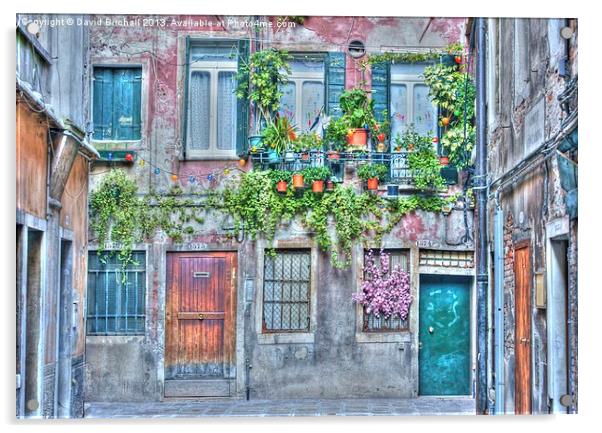 Venice Backstreet Acrylic by David Birchall