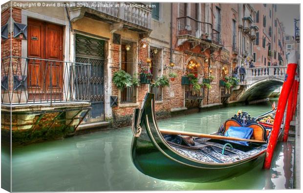 Classic Gondola, Venice Canvas Print by David Birchall
